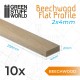 Beechwood flat profile - 4x250mm