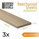 Beechwood sheet 2x60x250mm