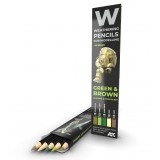 Watercolor Pencil Set Green and Brown Camouflages