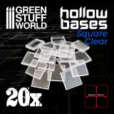 Plastic CLEAR Square Hollow Base 25mm