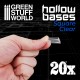 Plastic CLEAR Square Hollow Base 25mm