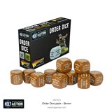 Bolt Action Orders Dice Pack - Brown (12)