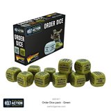 Bolt Action Orders Dice Pack - Green (12)