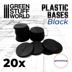 Plastic Bases - Round 28.5mm BLACK