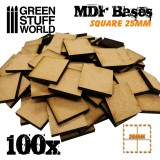 MDF Bases - Square 25 mm (Pack x100)