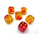 Gemini 16mm d6 Translucent Red-Yellow/gold Dice Block (12 dice)