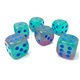 Gemini16mm d6 Gel GreenPink/blue Luminary Dice Block (12 dice)