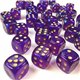 Chessex Borealis 12mm d6 Royal Purple/gold Luminary Dice Block (36 dice)