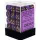 Chessex Signature 12mm d6 with pips Dice Blocks (36 Dice) - Vortex Purple w/gold