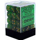 Chessex Signature 12mm d6 with pips Dice Blocks (36 Dice) - Vortex Green w/gold
