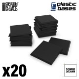 Black Plastic Bases - Square 30 mm