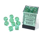 Chessex Borealis 12mm d6 Light Green/gold Dice Block (36)
