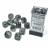 Chessex Borealis 16mm d6 Light Smoke/silver Luminary Dice Blocks (12 Dice)